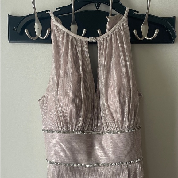 Oleg Cassini Shimmering Blush Sleeveless Dress - Picture 2 of 5